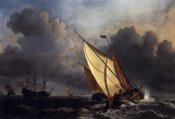 ジョセフ・マロード・ウィリアム・ターナー Painting - 嵐のターナーに入るオランダの漁船